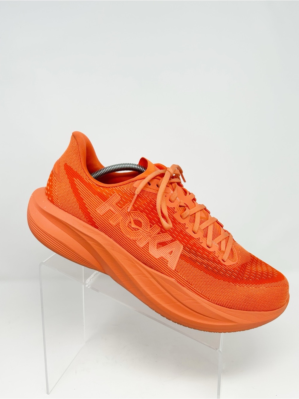 HOKA Mach 7 Road Running Shoes Orange Lace-Up Athletic Men's Sneakers Size 13D